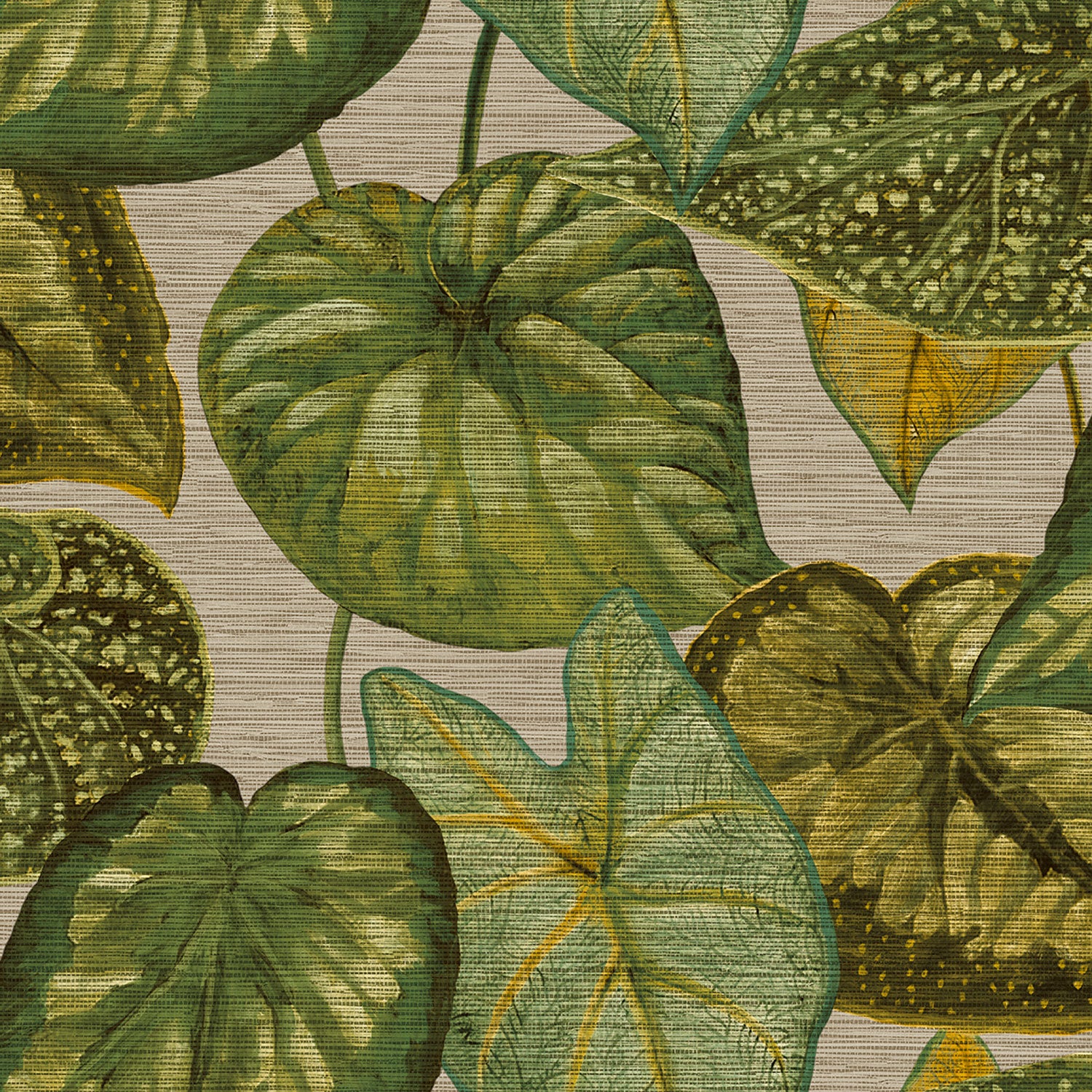 Tropical Leaves, grön tapet