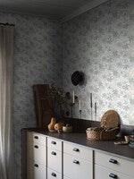 Lindskog, tapet i ljusgrön, multifärg