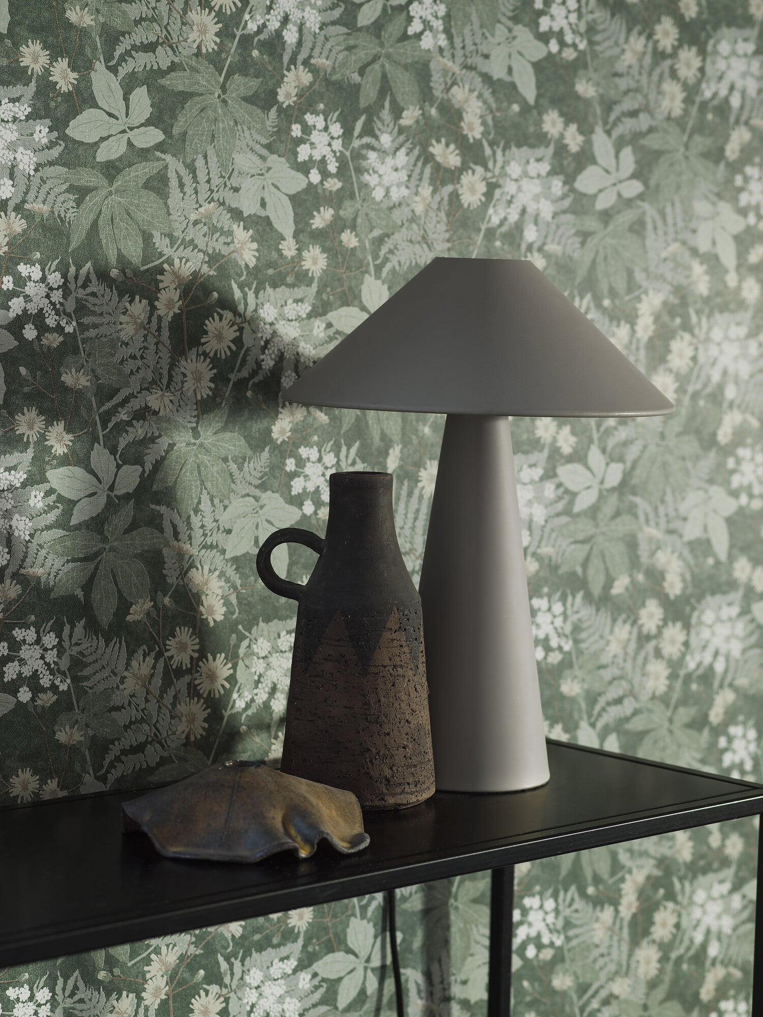 Lindskog, tapet i grön