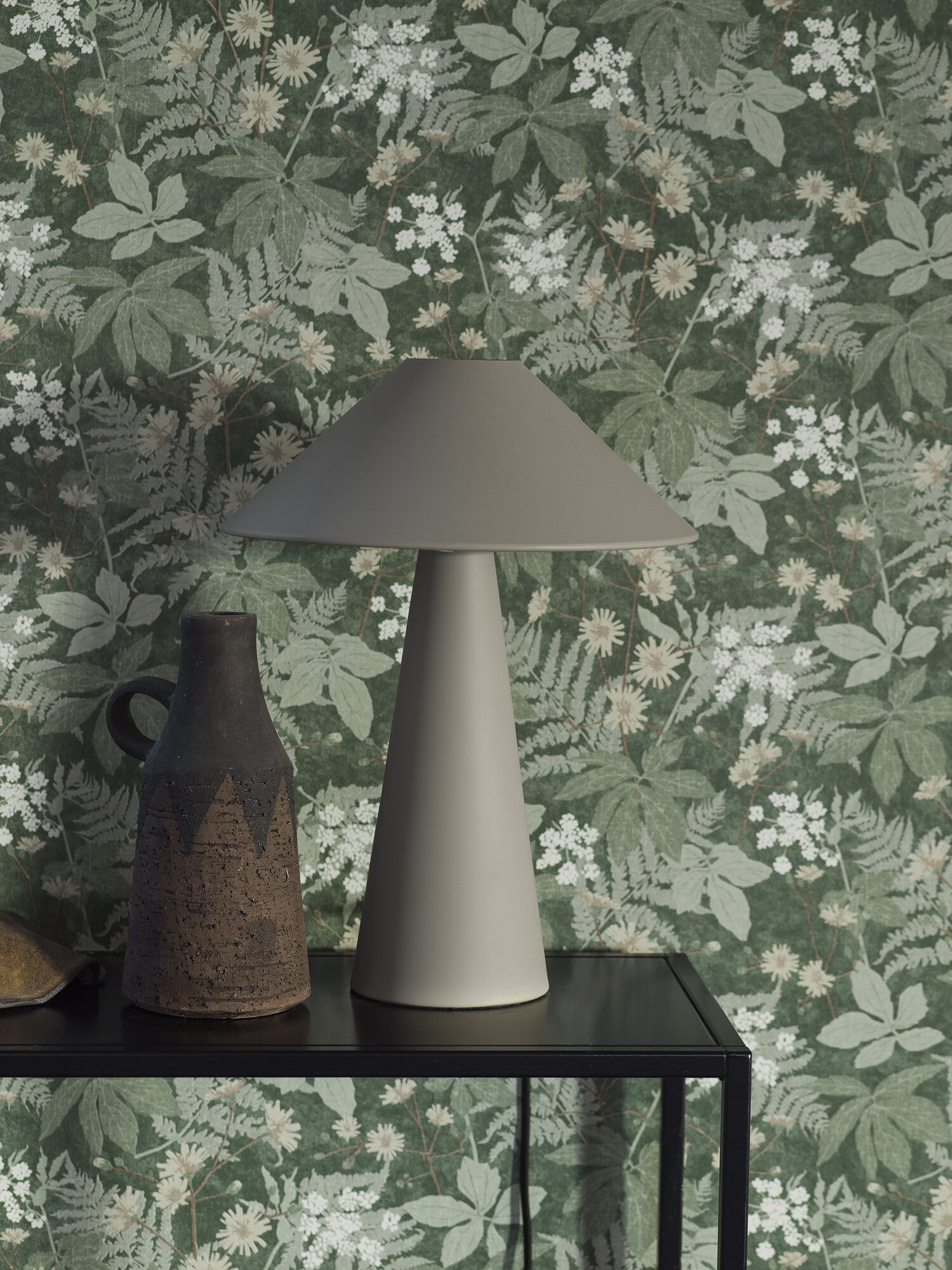 Lindskog, tapet i grön