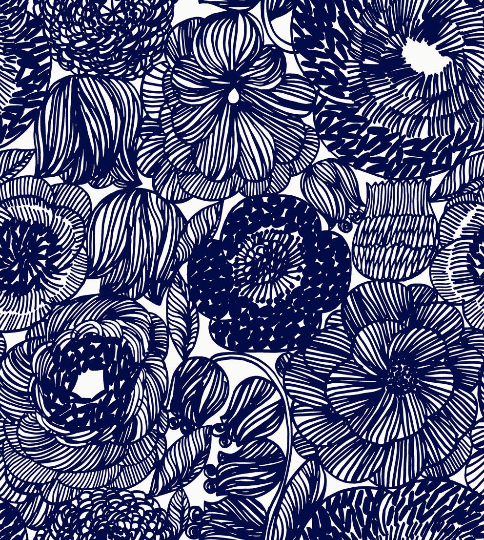 Marimekko Kurjenpolvi, blå tapet
