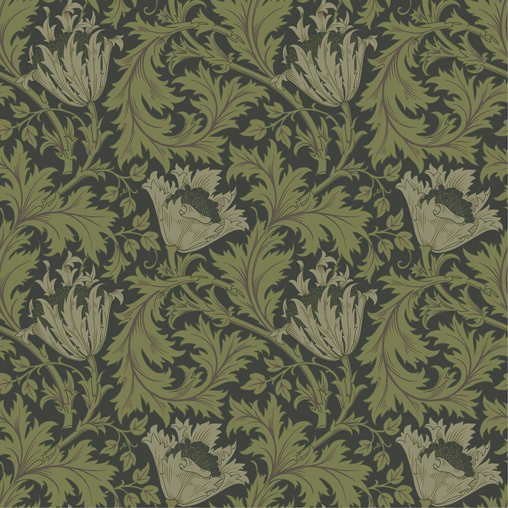 Anemone - W. Morris, svart tapet