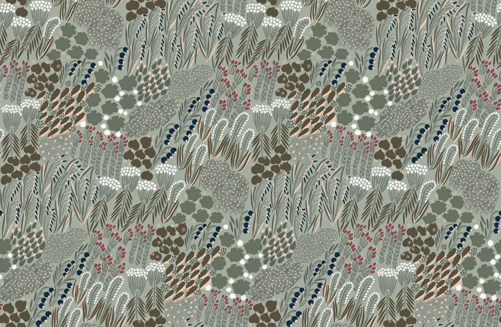 Marimekko Pieni Letto, grön tapet