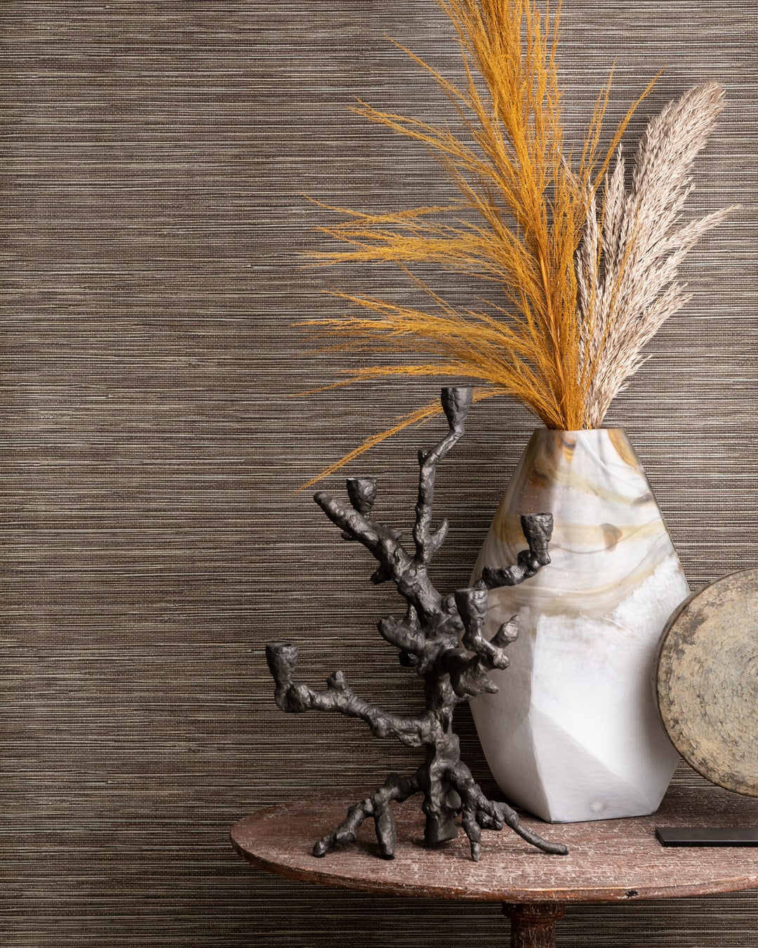 Grass Cloth, rödbrun tapet