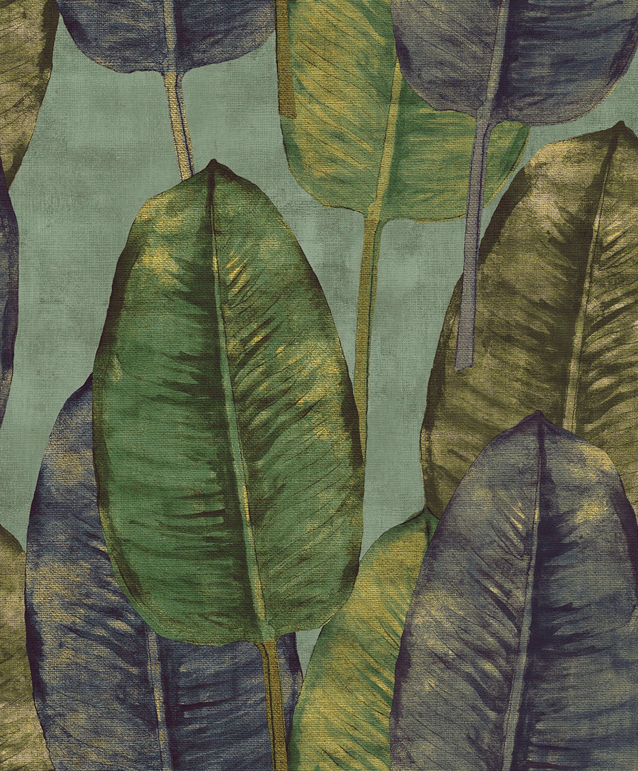 Rubber Tree, grön tapet