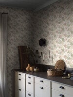 Lindskog, tapet i grön, multifärg